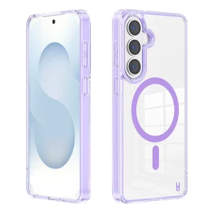 מגן קשיח לגלקסי S26 פלוס סגול עם טעינה אלחוטית עמיד לנפילות | Grip Case Crystal