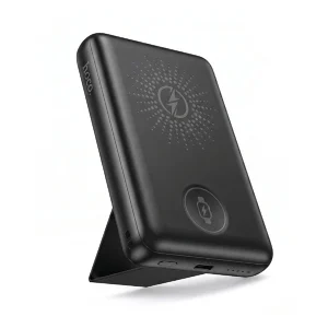 מטען נייד אלחוטי שחור 3 ב 1 בהספק 20w 10000mah עם מעמד לסמארטפון | Hoco Db93