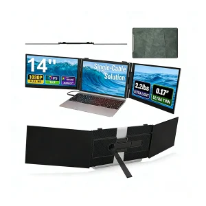 מסך נייד כפול 1030 Full Hd ללפטופ דק במיוחד עם חיבור Usb C ורמקול מובנה | Uperfect S8 Ultra