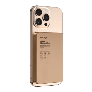 סוללת גיבוי אלחוטית 10000mah בצבע זהב תומכת Magsafe וטעינה מהירה | Energy Mp39 Legend 4