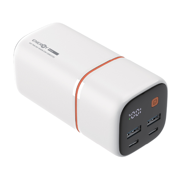 סוללת גיבוי אלחוטית לבנה תומכת Magsafe בעוצמת 20000mah עם טעינה מהירה עד 70 וואט | Energy E20kpd70