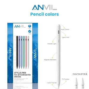 עט סטיילוס ורוד בדיוק גבוה, מגע רב ניקוד וטעינה מהירה, מתאים לכל המכשירים | Anvil Stylus 2nd Generation