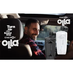 אוזניית דיבורית אלחוטית שחורה Bluetooth 5.4 עם חוט נגלל עם סוללה עוצמתית | Energy Olla A2 2