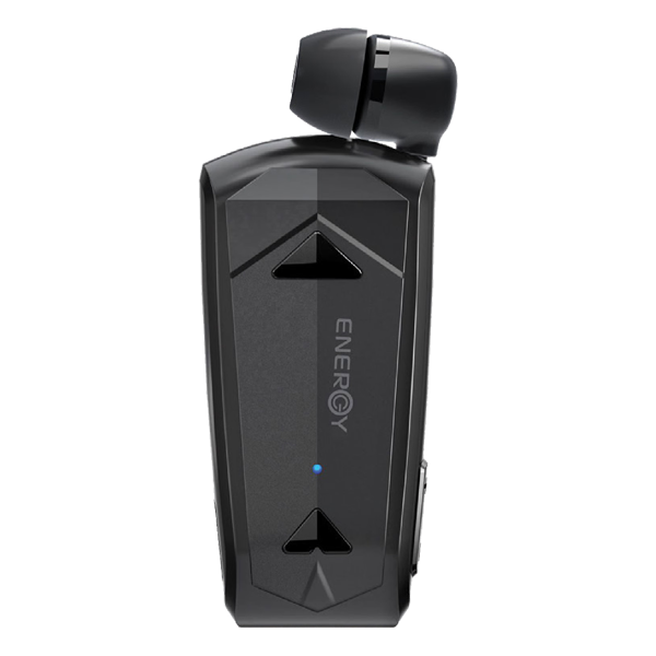 אוזניית דיבורית אלחוטית שחורה Bluetooth 5.4 עם חוט נגלל עם סוללה עוצמתית | Energy Olla A2