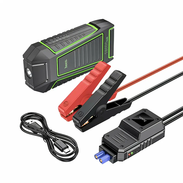 בוסטר התנעה לרכב עם סוללת גיבוי 10000mah, טעינה מהירה ושקעי Usb כפולים | Hoco Qs1 Jump Starter