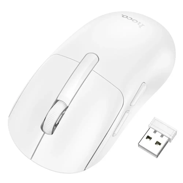 עכבר אלחוטי לבן עם חיבור כפול Bluetooth + Usb, קל משקל ושקט במיוחד | Hoco Di88