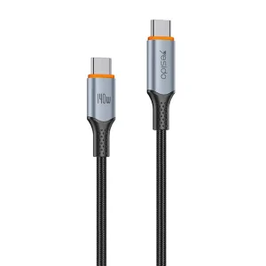 כבל טעינה מהיר Type C ל Type C בהספק 140w, אורך 1.2 מטר ועמיד במיוחד | Yesido Ca212