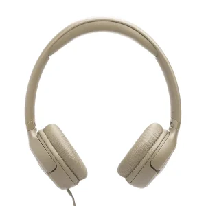 אוזניות חוטיות מתקפלות בז׳ עם Jbl Pure Bass Sound, נוחות מקסימלית ועיצוב קליל | Jbl Tune 530 Wired