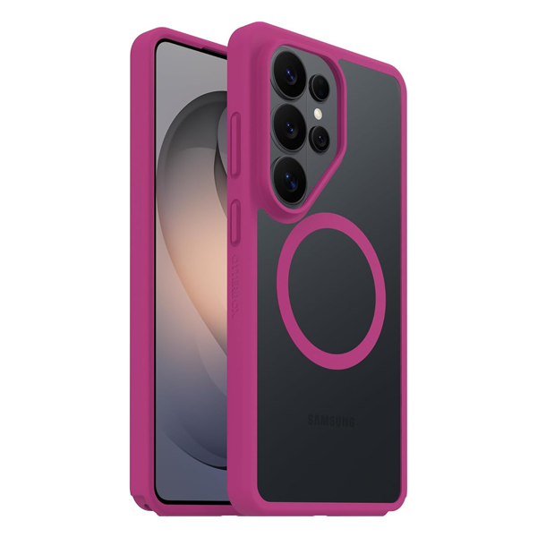 מגן ורוד לגלקסי S26 אולטרה איכותי Otterbox React | תומך בטעינה אלחוטית, להגנה חזקה בתקן צבאי 6