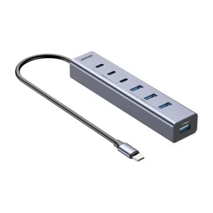 מפצל Usb C מקצועי עם 3 חיבורי Usb C 10gbps ו 4 חיבורי Usb A מהירים | Unitek Uhub S7+ 7 In 1 Usb C Hub 9