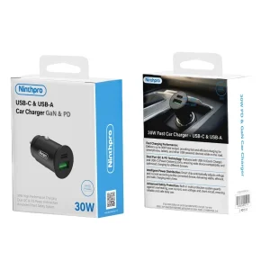ראש מטען לרכב בהספק Pd 30w עם תמיכה בטעינת Gan מהירה במיוחד | Ninthpro