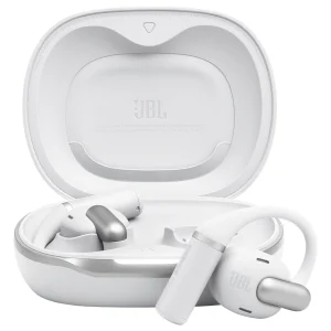 אוזניות Tws Open Ear אלחוטיות לבנות עם Jbl Opensound, סאונד מרחבי ועד 38 שעות סוללה | Jbl Sense Pro