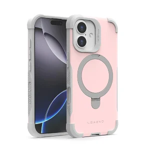 כיסוי סטנד לאייפון 13 : 14 : 15 : 16e תומך Magsafe ורוד | Grip Case Legend Pro