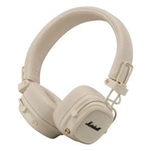 אוזניות אלחוטיות Marshall Major 5 קרם | 100+ שעות נגינה ועיצוב מתקפל