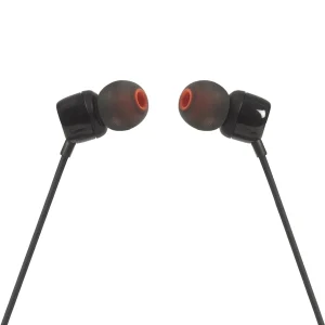 אוזניות חוטיות תוך אוזן שחורות עם Jbl Pure Bass, כבל שטוח ומיקרופון מובנה | Jbl Tune 110 4