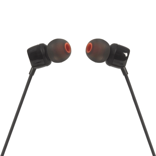 אוזניות חוטיות תוך אוזן שחורות עם Jbl Pure Bass, כבל שטוח ומיקרופון מובנה | Jbl Tune 110 4