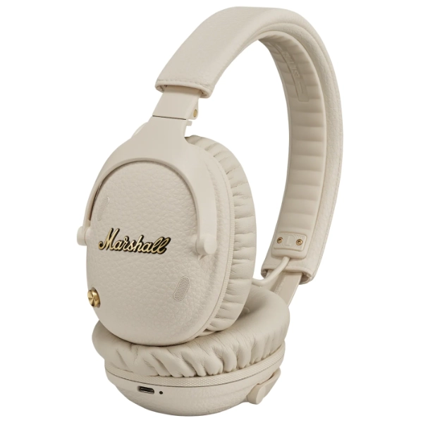 אוזניות קשת אלחוטיות קרם Marshall Monitor Iii עם ביטול רעשים אדפטיבי | עד 100 שעות האזנה וסאונד מרחבי