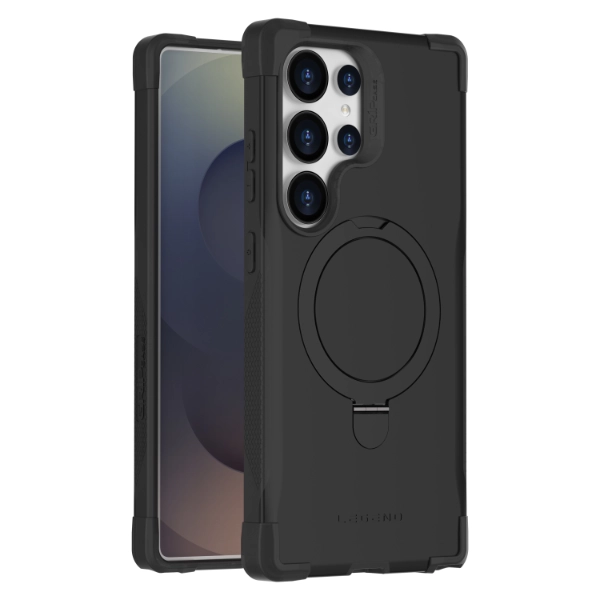 כיסוי סטנד לגלקסי S25 אולטרה תומך Magsafe שחור | Grip Case Legend Pro