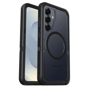 כיסוי קשיח לגלקסי S26 Fe שחור Otterbox Defender Pro | תומך Magsafe עם הגנה מקיפה כולל לשקע טעינה ולכפתורים