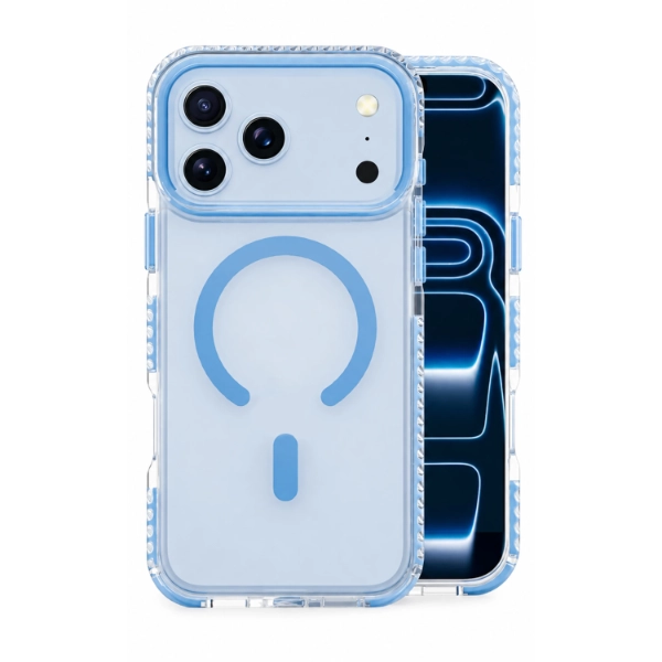כיסוי שקוף כחול עבה לאייפון 18 פרו מקס תומך Magsafe להגנה מקסימלית | Nanox