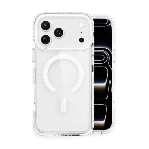 כיסוי שקוף לבן עבה לאייפון 18 פרו תומך Magsafe להגנה מקסימלית | Nanox