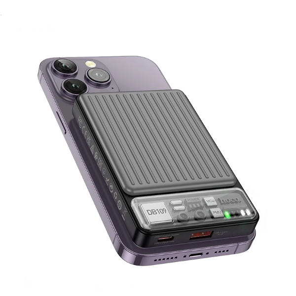 מטען נייד מגנטי אלחוטי 10000mah | Hoco. Db109 Space עם טעינה אלחוטית וטעינה מהירה