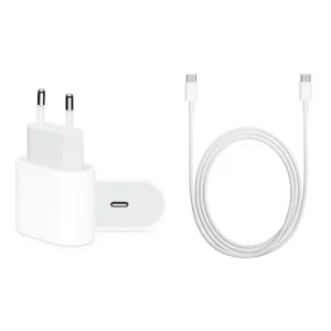 ראש מטען מקורי לאייפון 18 בעוצמת 20w עם כבל Type C באורך 1 מטר | Apple