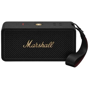 רמקול Bluetooth נייד שחור עם סאונד 360°, עמידות Ip67 ו 30+ שעות נגינה | Marshall Middleton Ii