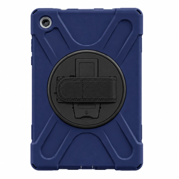 כיסוי כחול ל Samsung Galaxy Tab A11 Plus עם הגנה היקפית, סטנד מסתובב ורצועת נשיאה | Dulero 1