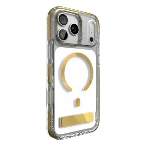 כיסוי לאייפון 18 פרו מקס זהב תומך Magsafe לשימוש יומיומי עם רגלית | Zagg Santa Cruz Snap Kickstand