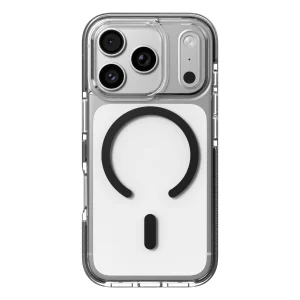 כיסוי לאייפון 18 פרו שחור שקוף תומך Magsafe לשימוש יומיומי | Zagg Santa Cruz Snap 7