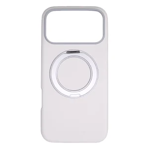כיסוי לבן לאייפון 18 פרו תומך Magsafe עם טבעת סטנד מסתובבת 360°, בלימת זעזועים וטעינה אלחוטית | Puregear Dualtek360