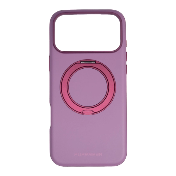 כיסוי סגול לאייפון 18 פרו מקס תומך Magsafe עם טבעת סטנד מסתובבת 360°, בלימת זעזועים וטעינה אלחוטית | Puregear Dualtek360