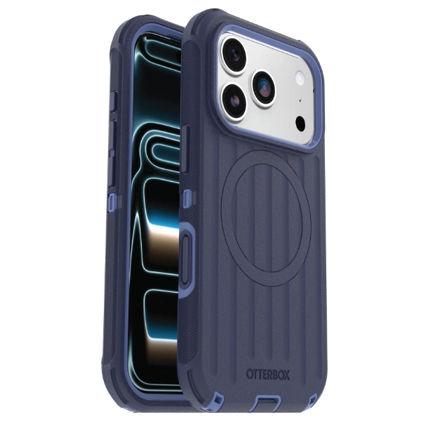 כיסוי קשיח לאייפון 18 פרו מקס כחול Otterbox Defender Pro | תומך Magsafe עם הגנה מקיפה כולל לשקע טעינה ולכפתורים