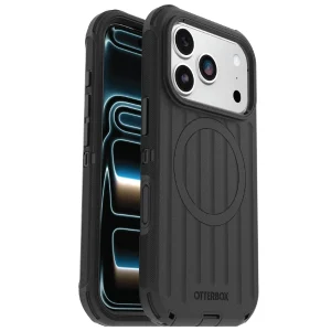 כיסוי קשיח לאייפון 18 פרו מקס שחור Otterbox Defender Pro | תומך Magsafe עם הגנה מקיפה כולל לשקע טעינה ולכפתורים