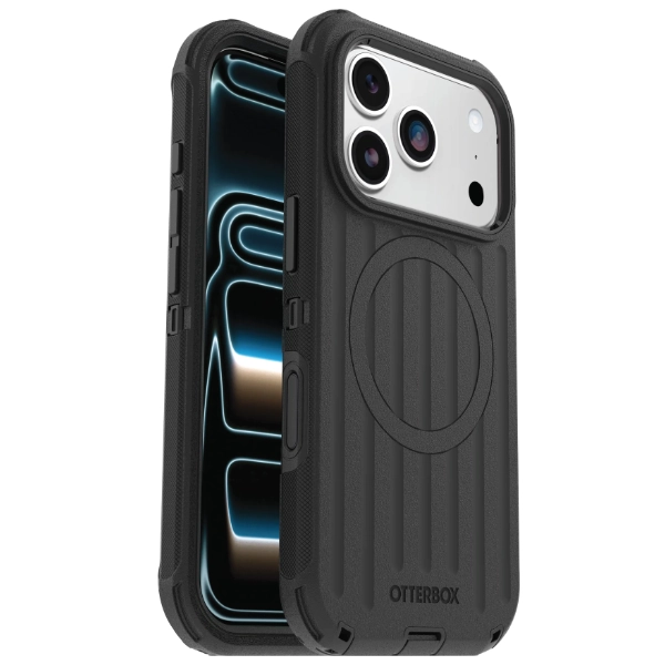כיסוי קשיח לאייפון 18 פרו מקס שחור Otterbox Defender Pro | תומך Magsafe עם הגנה מקיפה כולל לשקע טעינה ולכפתורים