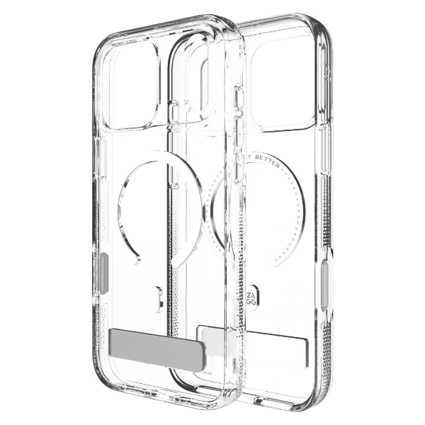 כיסוי שקוף לאייפון 18 פרו : אייפון 17 פרו תומך Magsafe להגנה מנפילות קשות במיוחד | Zagg Crystal Palace Snap Kickstand