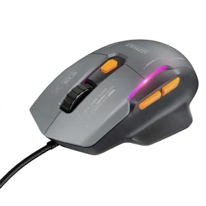 עכבר גיימינג חוטי שחור אפור עם תאורת Rgb ו 6 לחצנים | Hoco Gm52 Reddy 2