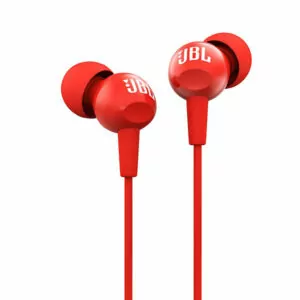 אוזניות אדומות עם מיקרופון JBL C100SI איכותיות שנה אחריות