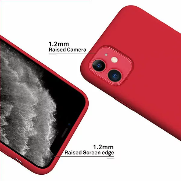 מגן סיליקון אדום לאייפון 11 מראה אלגנטי רך ונעים למגע