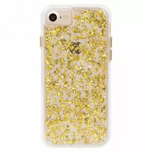 מגן כיסוי לאייפון 6/6S/7/8/SE שקוף זהב אמיתי 24 קראט Case Mate