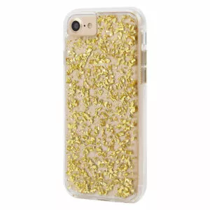 מגן כיסוי לאייפון 6/6S/7/8/SE שקוף זהב אמיתי 24 קראט Case Mate