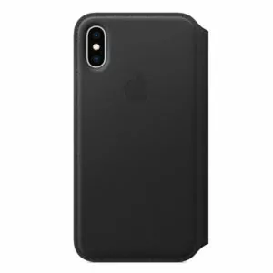 כיסוי ספר מקורי לאייפון XS עור שחור Leather Folio Case