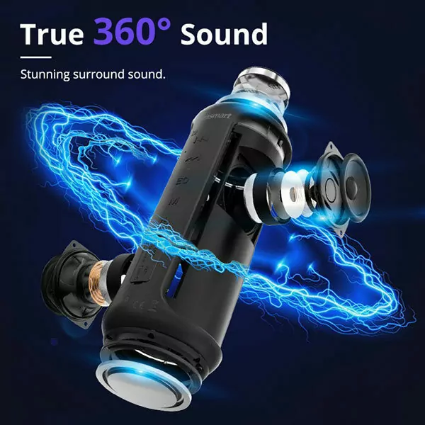 רמקול נייד Tronsmart T6 Plus Upgraded שחור עם סאונד חזק ועוצמתי