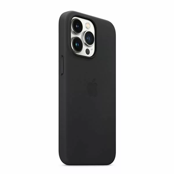 כיסוי לאייפון 13 פרו מקורי עור שחור חצות תומך MagSafe