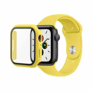 רצועה לשעון אפל 7 סיליקון עם מגן מסך צהוב 45 מ"מ Skech Strap