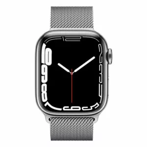 שעון חכם Apple Watch Series 7 41mm כסוף פלדת אל-חלד תומך GPS ו-Cellular עם רצועת Milanese Loop
