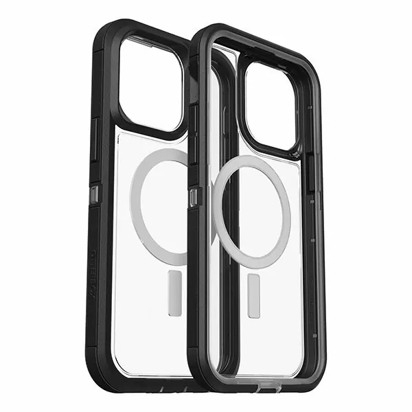כיסוי חזק לאייפון 14 פרו מקס שקוף שחור OtterBox Defender XT תומך MagSafe