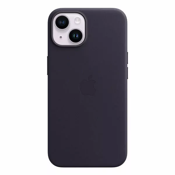 כיסוי לאייפון 14 פלוס מקורי דיו כהה עור תומך MagSafe