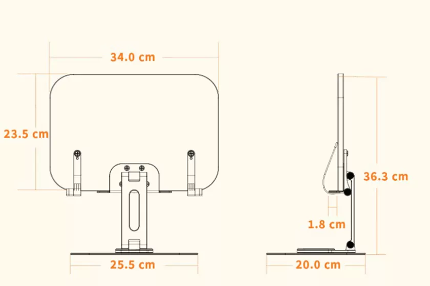 Book Stand Dimensions